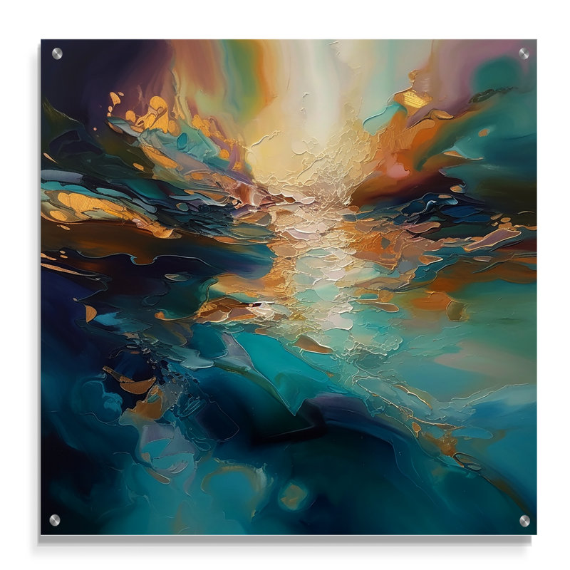 Osburn - paysages abstraits décoratifs muraux en acrylique, H 16 po x l 16 po
