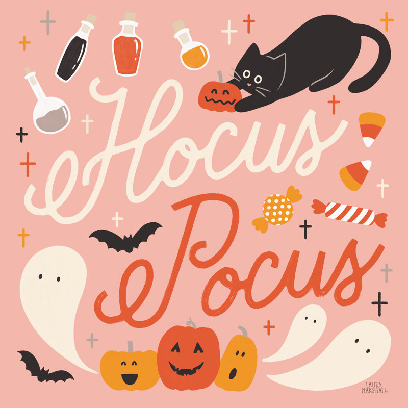 Trick or Treat III by Laura Marshall - Wrapped Canvas Typography, 51cm H x 51cm W