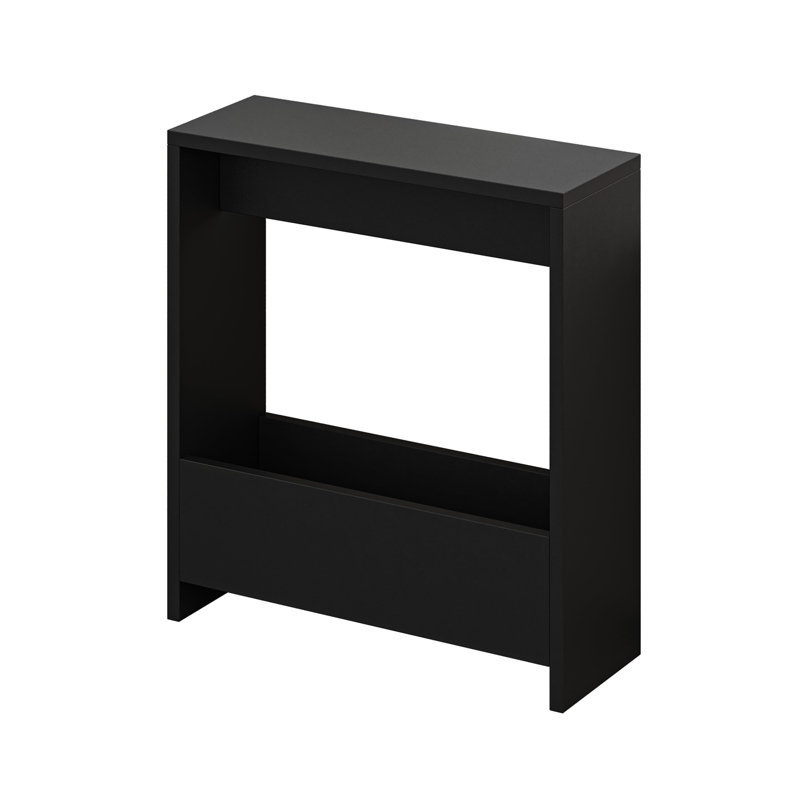Beeler Modern Slim Compact Side Table, Black