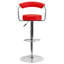 Tabouret de bar contemporain en vinyle réglable en hauteur avec accoudoirs et base en chrome-19920406-111236762-111236763
