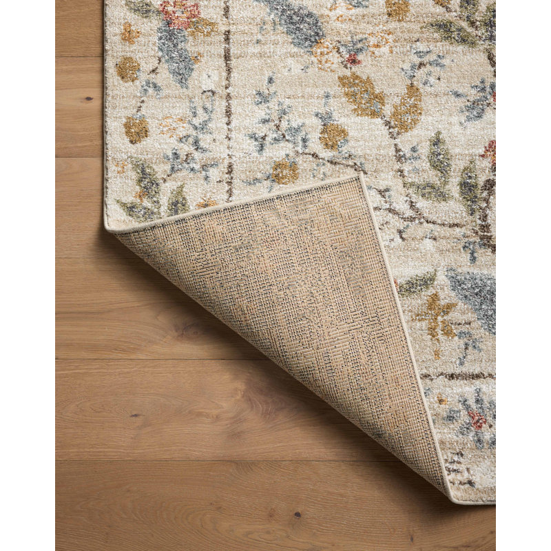 Rifle Paper Co. x Loloi Laurel Cream Area Rug, Square 1'6"