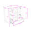 Meuble-lavabo moderne avec lavabo en céramique intégré, armoire à charnières à fermeture en douceur et 3 tiroirs-129412305