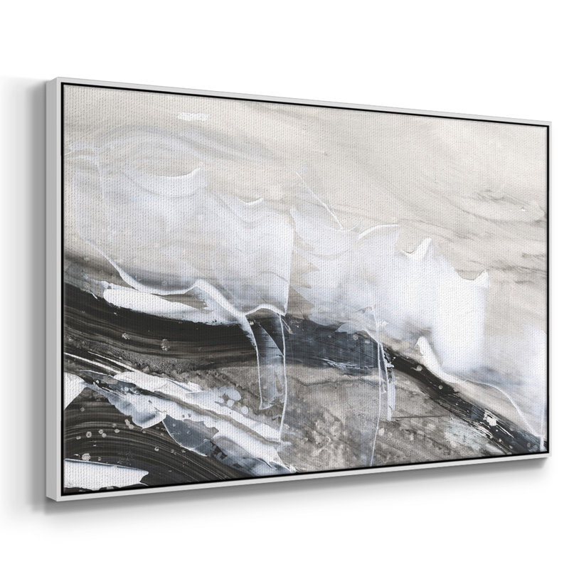 «Blizzard Conditions III», toile tendue avec châssis encadré, H 27 po x l 41 po x P 2 po, Blanc