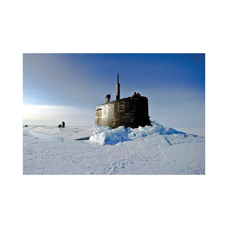 Submarine USS Connecticut Surfaces Above The Ice - Wrapped Canvas Print, 66.04 cm H x 45.72 cm W x 3.175 cm D