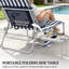 Chaise de plage avec trous pour le visage et les accoudoirs, table d'appoint pliante et dossier réglable à 5 positions-1816912171