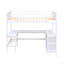 Lit mezzanine simple avec tablettes et bureau, lit mezzanine en bois avec bureau
