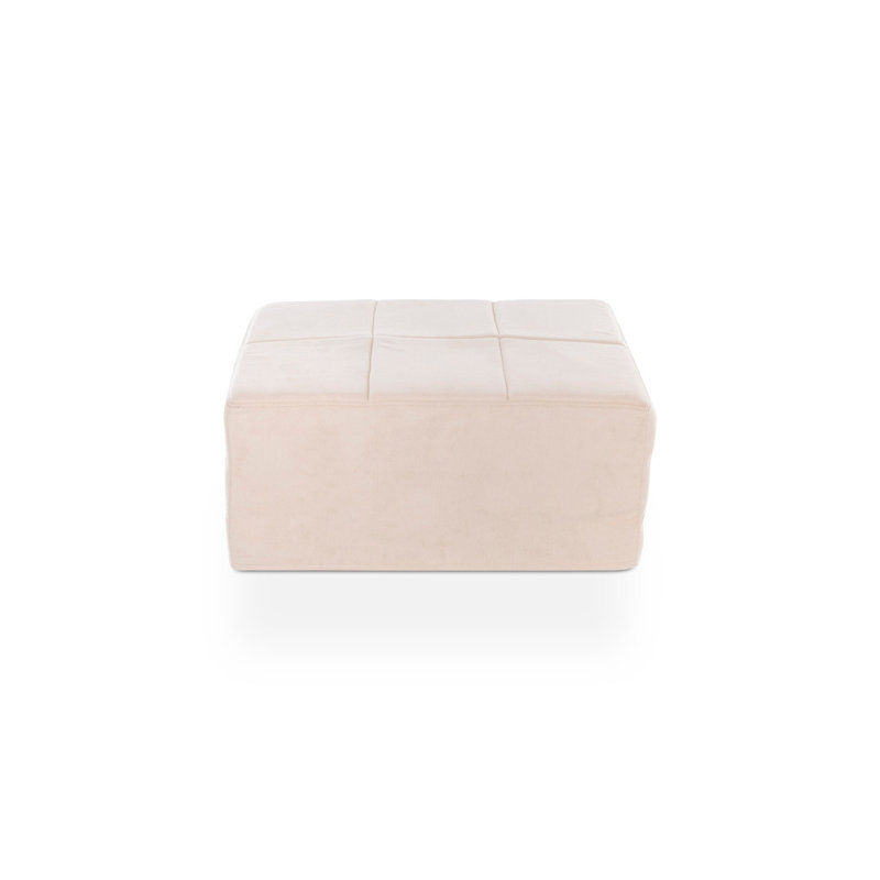 Repose-pieds rectangulaire de 35,4 po de largeur, 100 % polyester crème