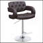 Tabouret de bar réglable brun et chrome