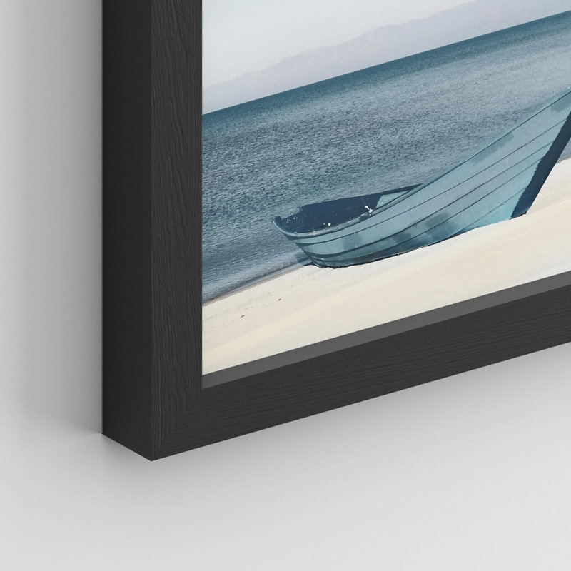 Paysage nautique et océan variété botanique, Cadre noir, L 11 po x H 14 po