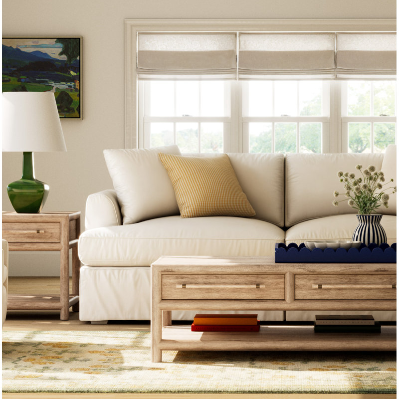 Henriette Square Cotton Pillow Cover & Insert, 20" H x 20" W, Honey