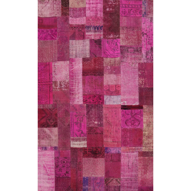 Tapis en laine à motif géométrique patiné 7 x 10
