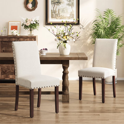 Chaise de salle à manger en lin Bontrager H 20 po - Chaise d'appoint rembourrée Parsons
