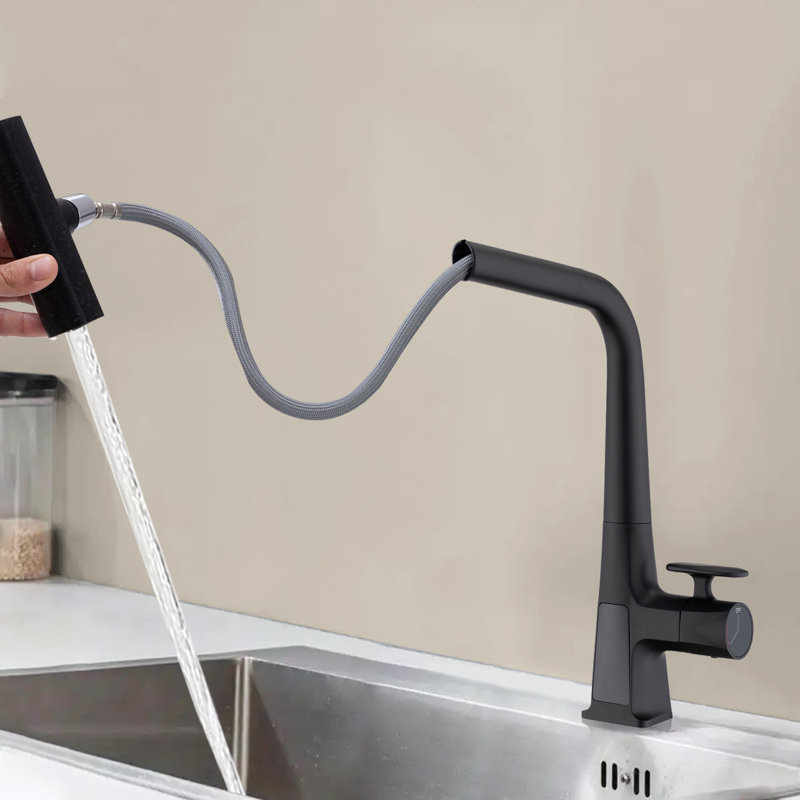 Waterfall Kitchen Faucet With Temperature Display, Single Handle Kitchen Faucet With Pull Down Sprayer, Modern Kitchen Sink Faucet, Three Water Outlet Modes