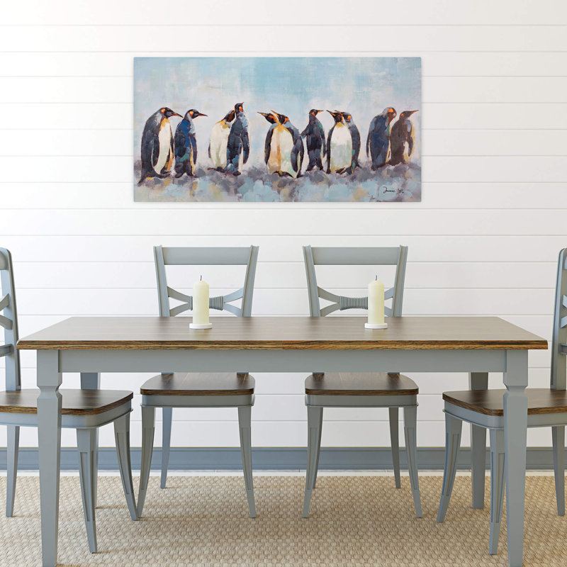 Acrylic Painting Circle Of Penguins