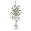 Eucalyptus artificiel Adalia en pot blanc-1625747318