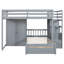 Lit superposé gris polyvalent avec tiroirs et garde-robe - parfait pour les solutions de rangement pour les invités de la fratrie. Conception double sur double. Et tiroirs. Peu encombrant. 97,9 po x 80 po x 64,6 po Fabrication en bois massif. Lourd-1211728064