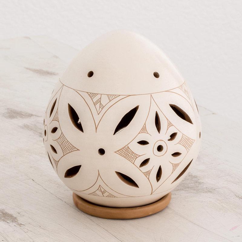 Chandelles en céramique pour œufs floral
