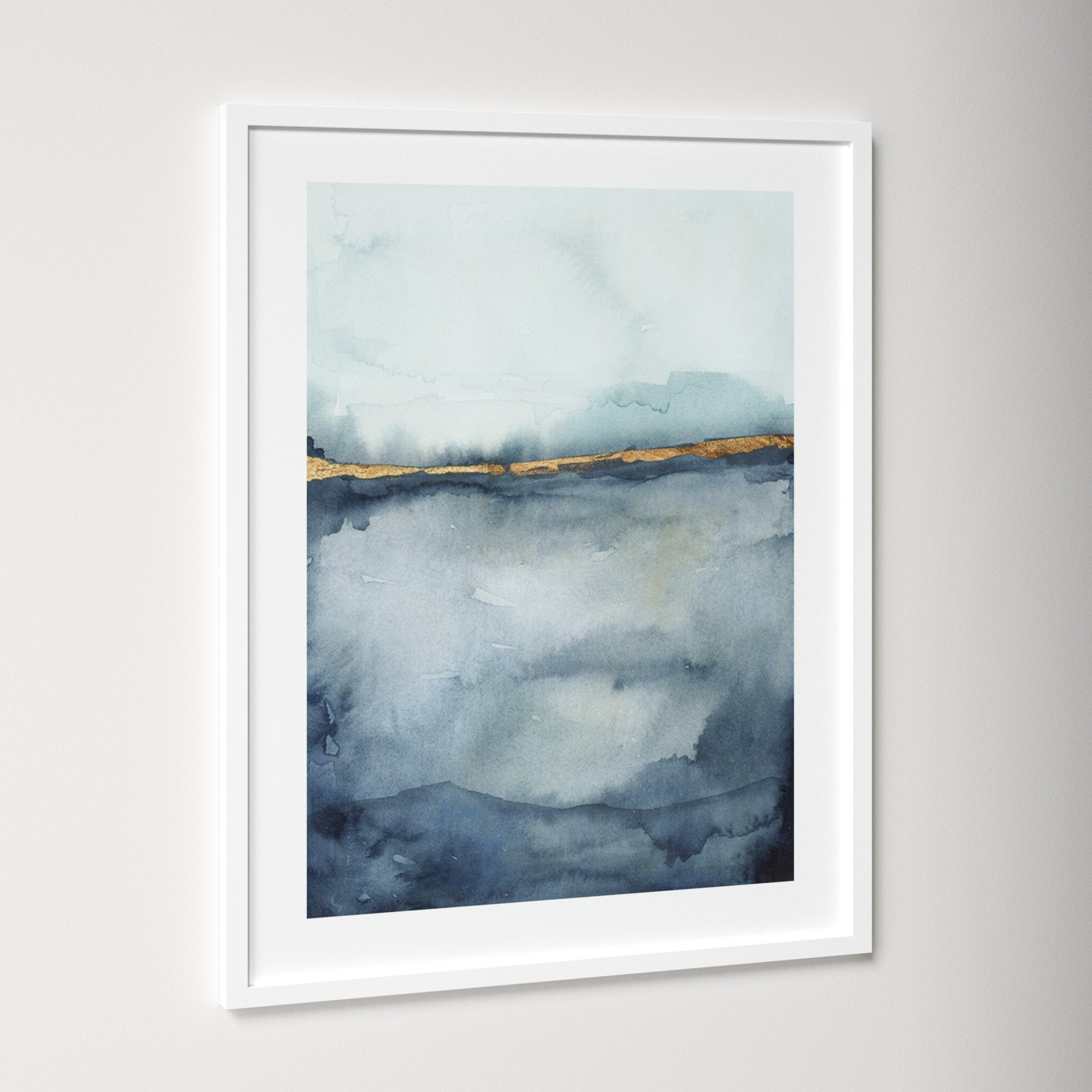 Coastal Horizon II by Victoria Borges, 21.12" H x 17.12" W x 0.88" D, White, White Framed Paper