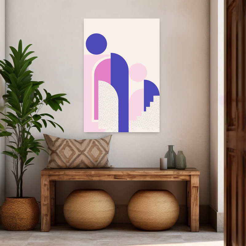 Art contemporain avec art géométrique audacieux, H 48 po x l 32 po