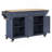 Kitchen Island With Rubber Wood Countertop, Kitchen Cart On 5 Wheels With Storage Cabinet And 5 Drawers For Dinning Room-630192517