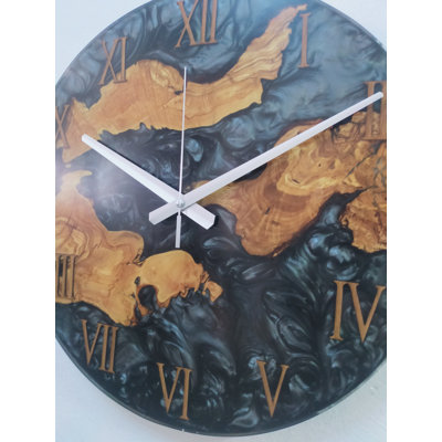 16 Inch Diameter Ready To Ship, Resin Wall Clock, Wall Clock, Wood Clock, Wall Decor, Wooden Clock, Large Wall Clock, Large Wall Clock