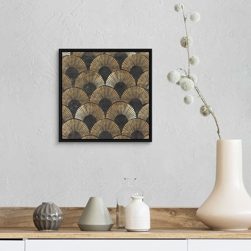 «Golden Art Deco II» par Aimee Wilson, reproduction sur toile, H 14 po x l 14 po, Impression encadrée, Noir