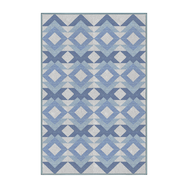 Tapis bleu ciel à motifs, Rectangle 2 pi x 5 pi