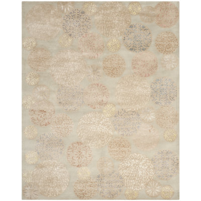 Tapis floral en laine et viscose touffeté à la main Coreatha Martha Stewart