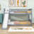 Twin Over Twin Wooden Bunk Bed With Reversible Ladder And Slide, Full-Length Guardrails-2047982960