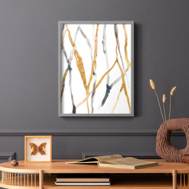 «Runnel X», reproduction encadrée - bois massif, Gris, H 10 po x l 8 po