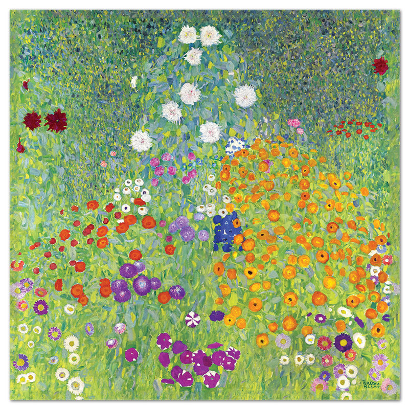 Flower Garden by Gustav Klimt - No Frame Painting on Plastic / Acrylic, 65cm H x 65cm W