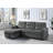 Iride 81.5"W Dark Gray Velvet Reversible Sleeper Sectional Sofa With Storage Chaise And Side Pocket-418266118