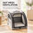 Foldable Pet Car Seat Carrier – 19.7" Soft-Sided Dog Car Crate with Breathable Mesh, Seatbelt & Headrest Straps, 3 Access Doors, Removable Washable Mat, for Cats & Small to Medium Dogs (Grey / Beige)-135348840