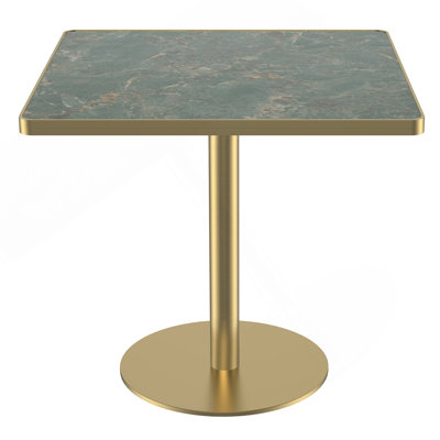 Square Modern Dinning Table 31.5 Inches Bistro Table Tulip Table With Faux Marble Top,Easy Assemble,Sturdy Metal Frame Diameter