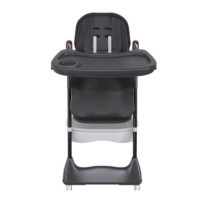 Adjustable High Chair, Dining Room, 0 - 6 Years, 5 Level Feeding System, Detachable Tray, Belt, Lockable Wheels, Black, Comfort, Ergonomic Home
