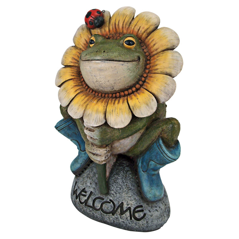 Statue fleurie grenouille amusante