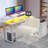 26.4" Wide Faux Rabbit Fur Vanity & Office Chair, Adjustable Swivel Desk Chair With Metal Base-118711430