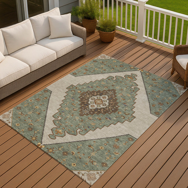 Tapis intérieur / extérieur lavable à la machine Chantille ACN2472 Global, Basilic, 5 pi x 7 pi 6 po
