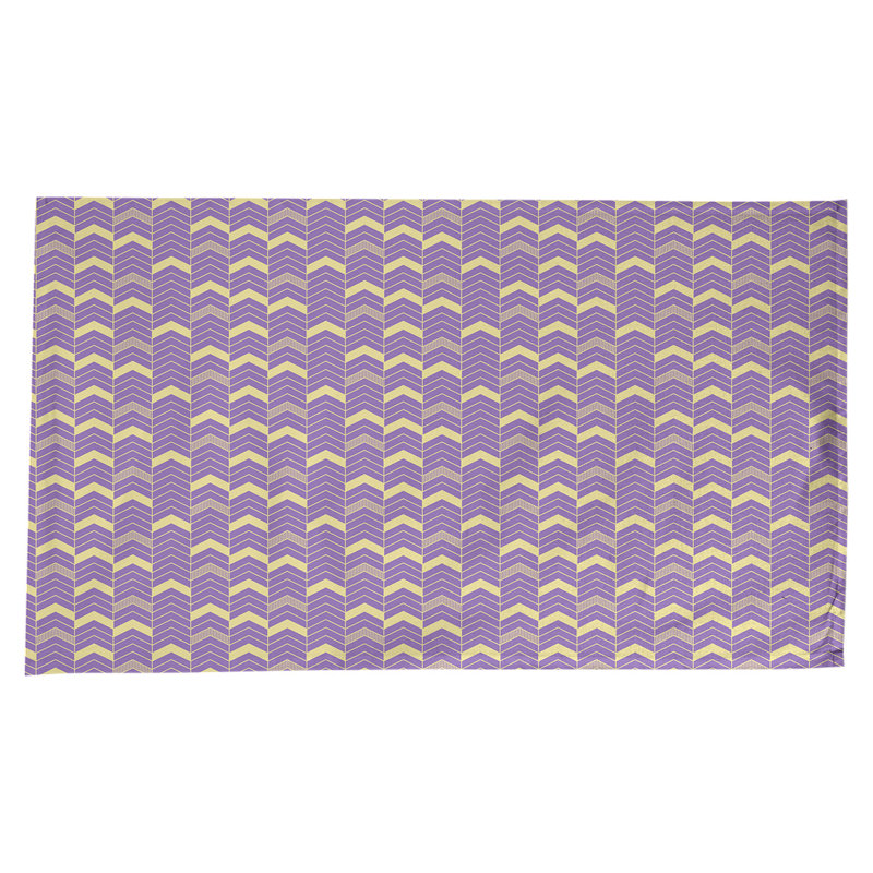Nappe à chevrons à traits Stephenie, Mauve / Jaune