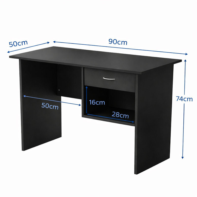 Asman Computer Desk, Black