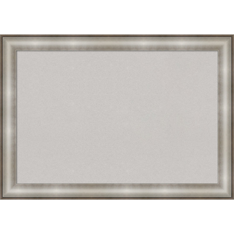 Wall Cork Small Bulletin Board, 29" x 41", Silver