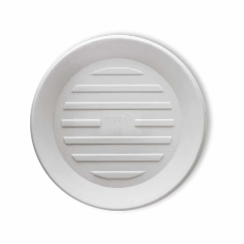 Circular Universal Round Planter Saucer, 2" H x 18" W x 18" D, Alpine White