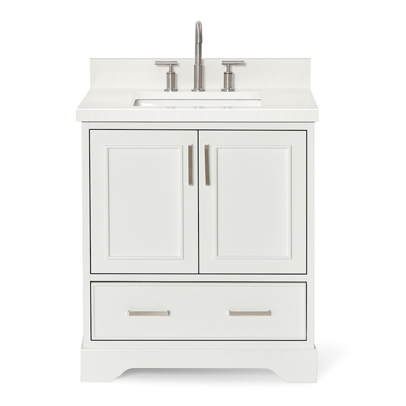 Meuble-lavabo simple avec plateau Abshire 31, Blanc