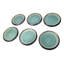 Lot de 6 assiettes creuses rondes ondulées en porcelaine Midori Kannyu Blue Sky verte, 23 cm de diamètre
