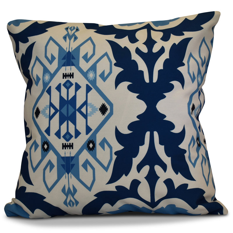Coussin d'extérieur carré, H 16 po x l 16 po x P 2 po, Bleu marine