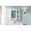 Armoire de salle de bain 3 en 1, fixation murale 24 po avec tablette réglable et barre de tour, miroir haute définition pour le rangement-130837424