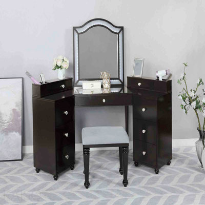 Ensemble de meuble-lavabo 1 pièce avec tabourets Glam Style