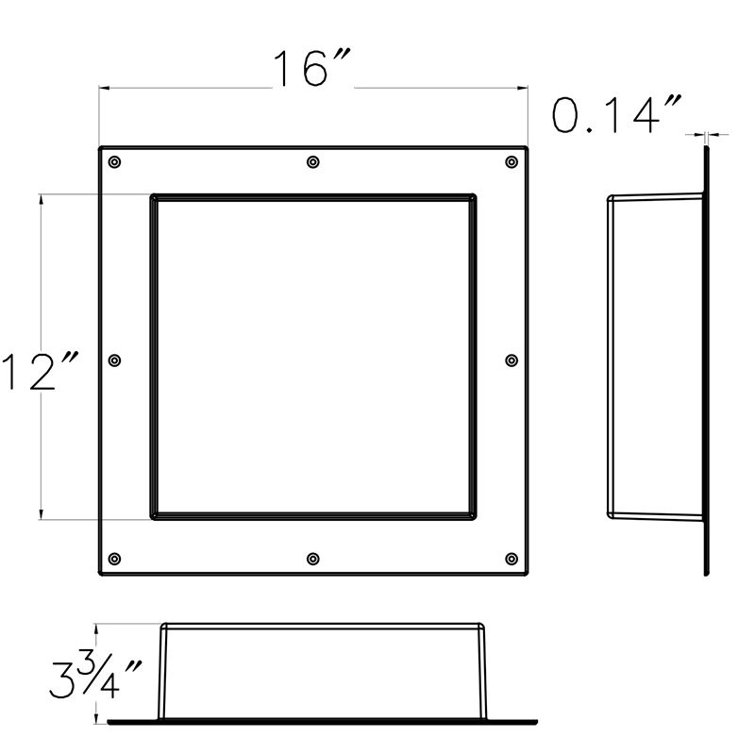 16'' W 16'' D Rectangular Shower Base