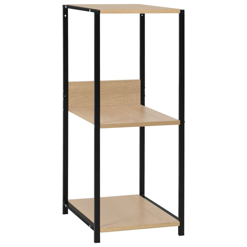 Jim 79.7cm H x 39.6cm W Standard Bookcase, Oak, Black/Oak