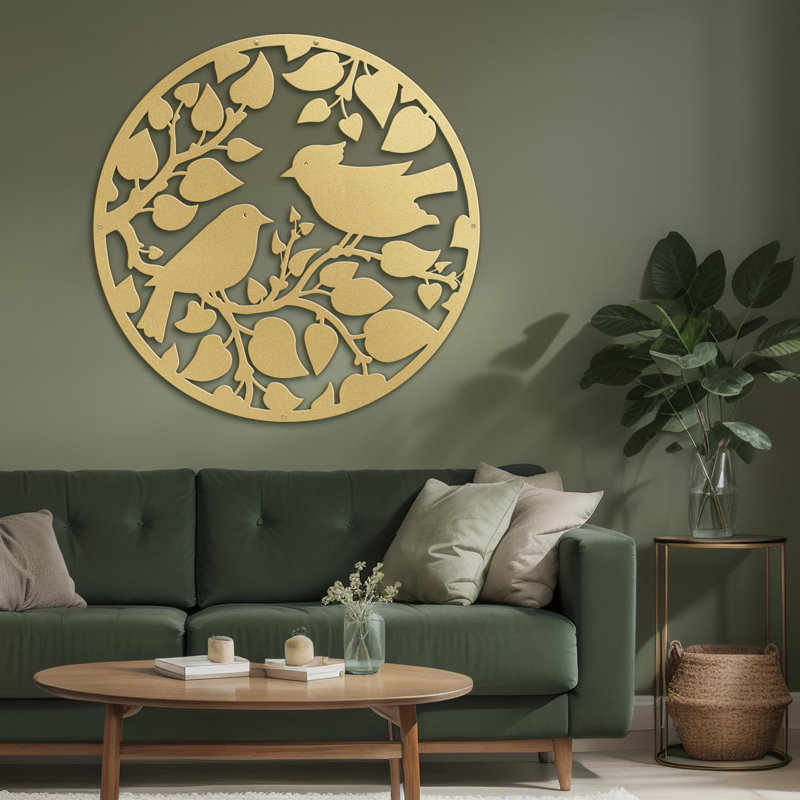 Wall Decor Metal, 18" H x 18" W x 0.05" D, Gold